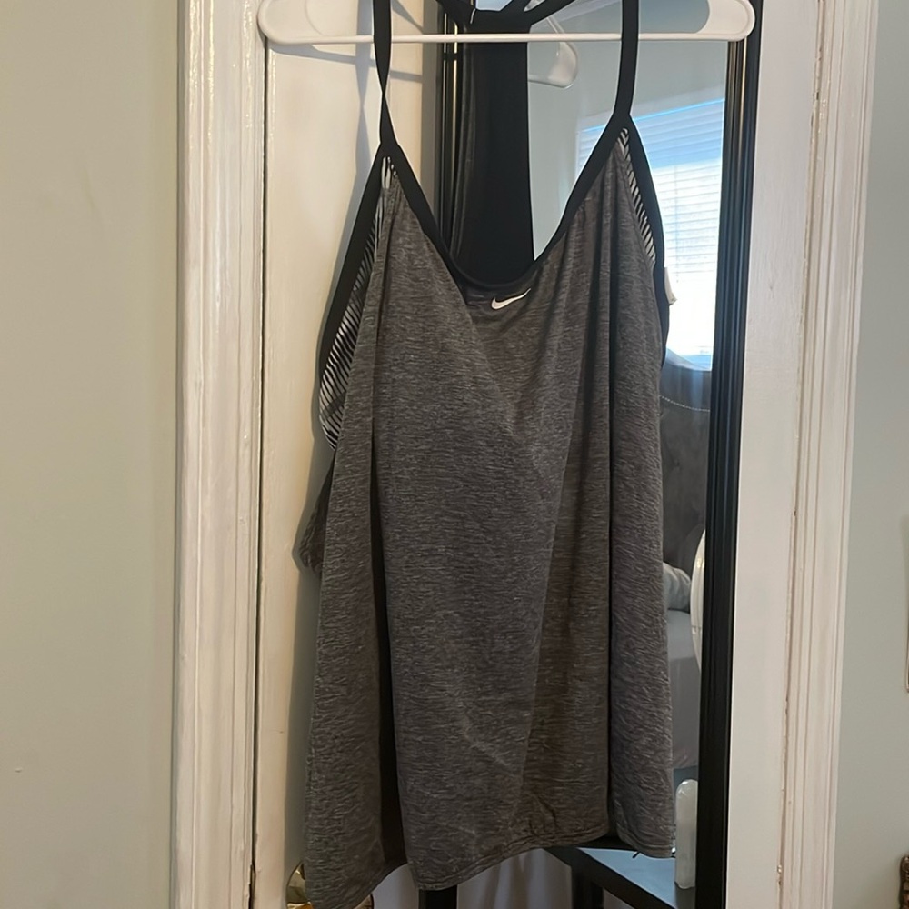 Nike layered bathing suit top.
